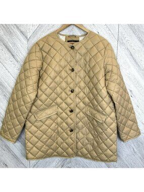 Lauren Ralph Lauren Quilted Barn Chore Jacket Womens Plus Size 1X Khaki Tan
